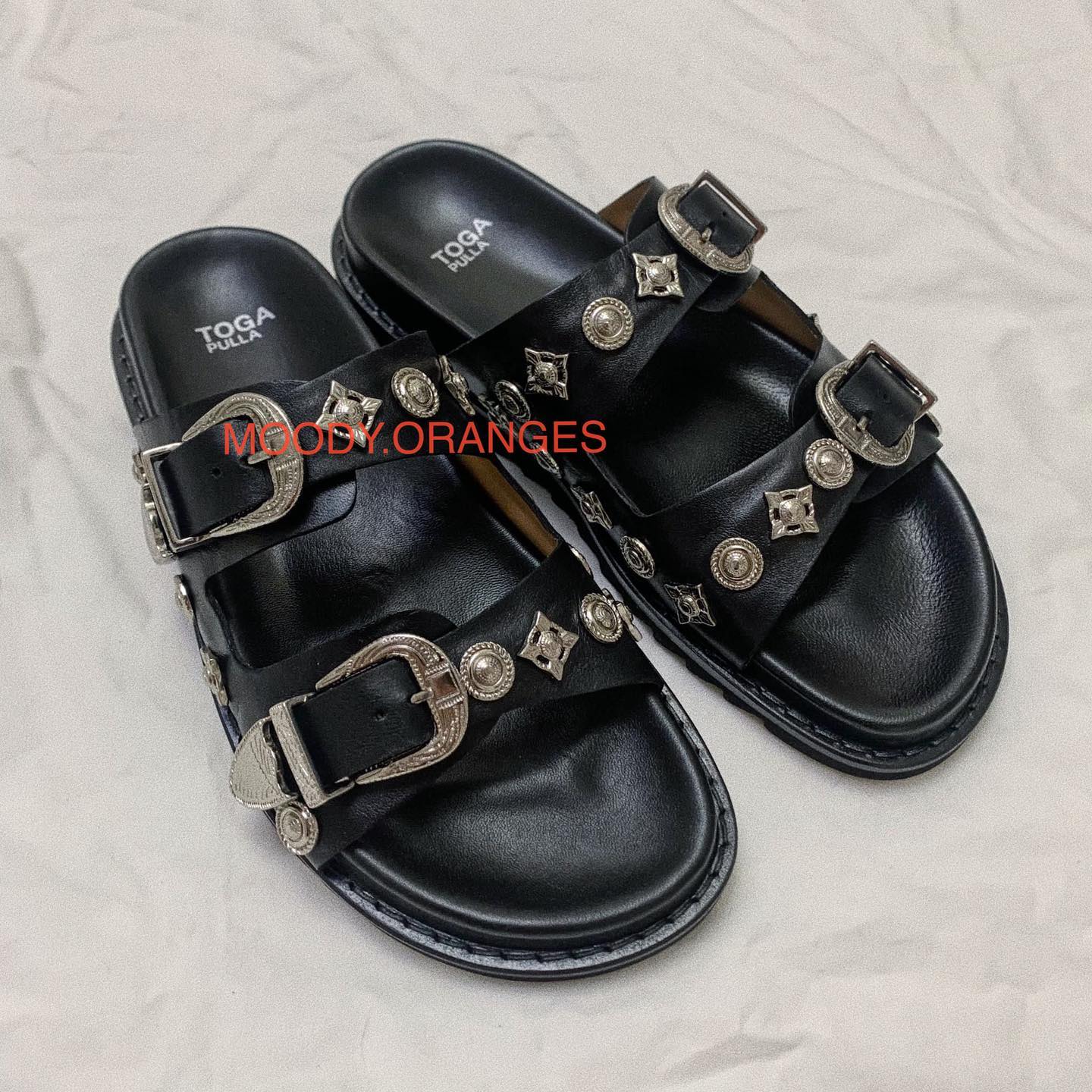 Toga Pulla Silver Charms Sandals - MOODY ORANGES