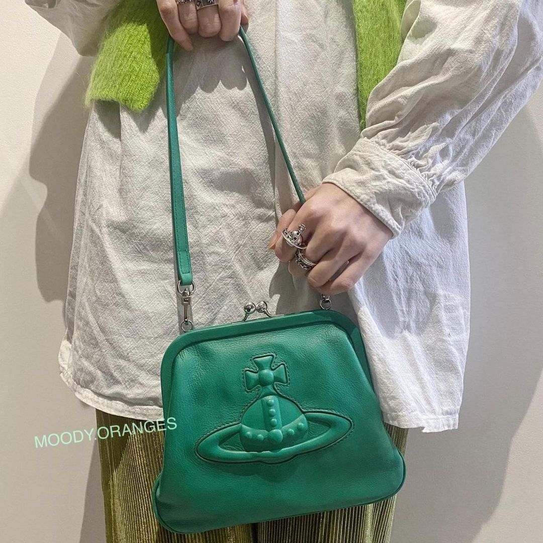 Vivienne Westwood Green Chelsea Bag - MOODY ORANGES