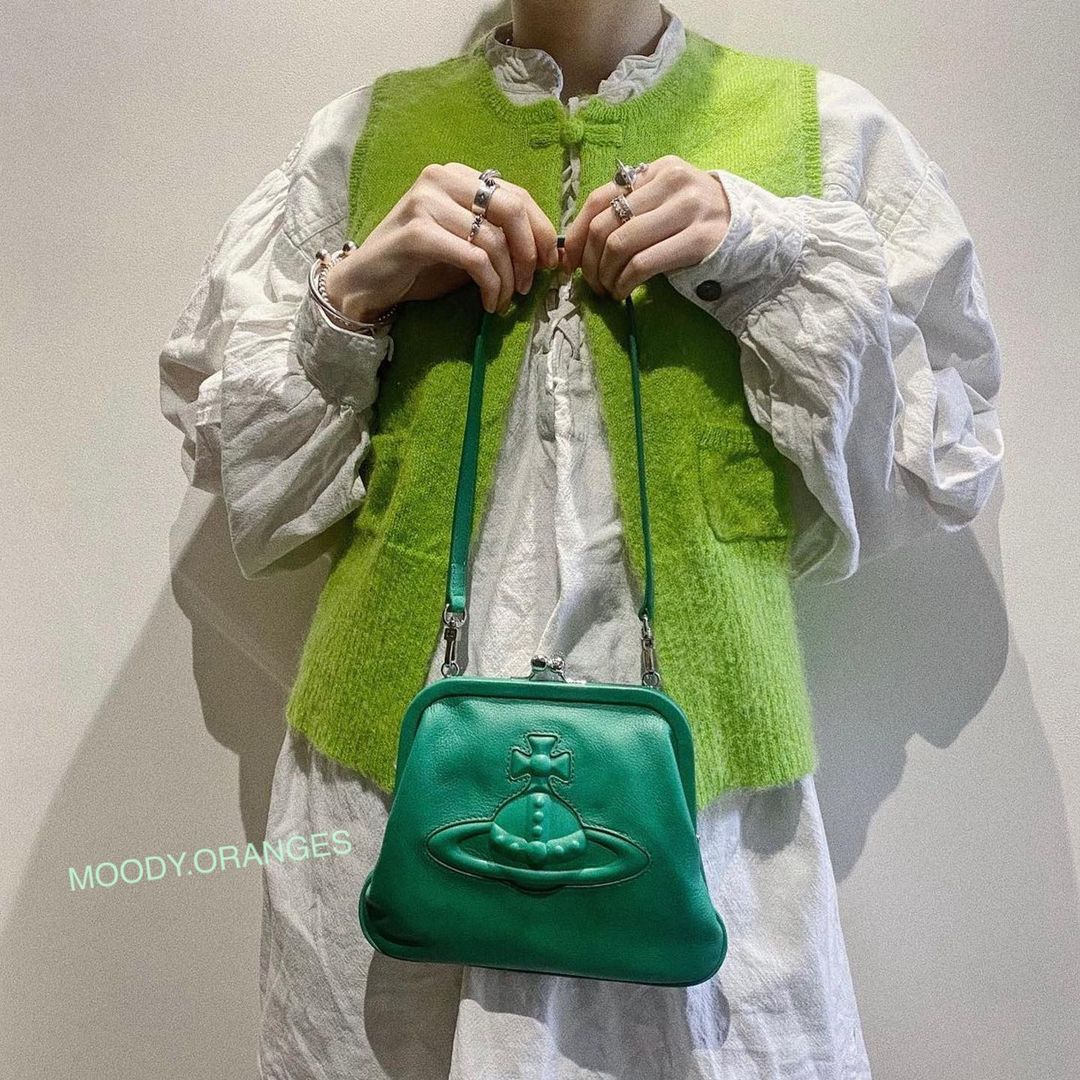 Vivienne Westwood Green Chelsea Bag - MOODY ORANGES