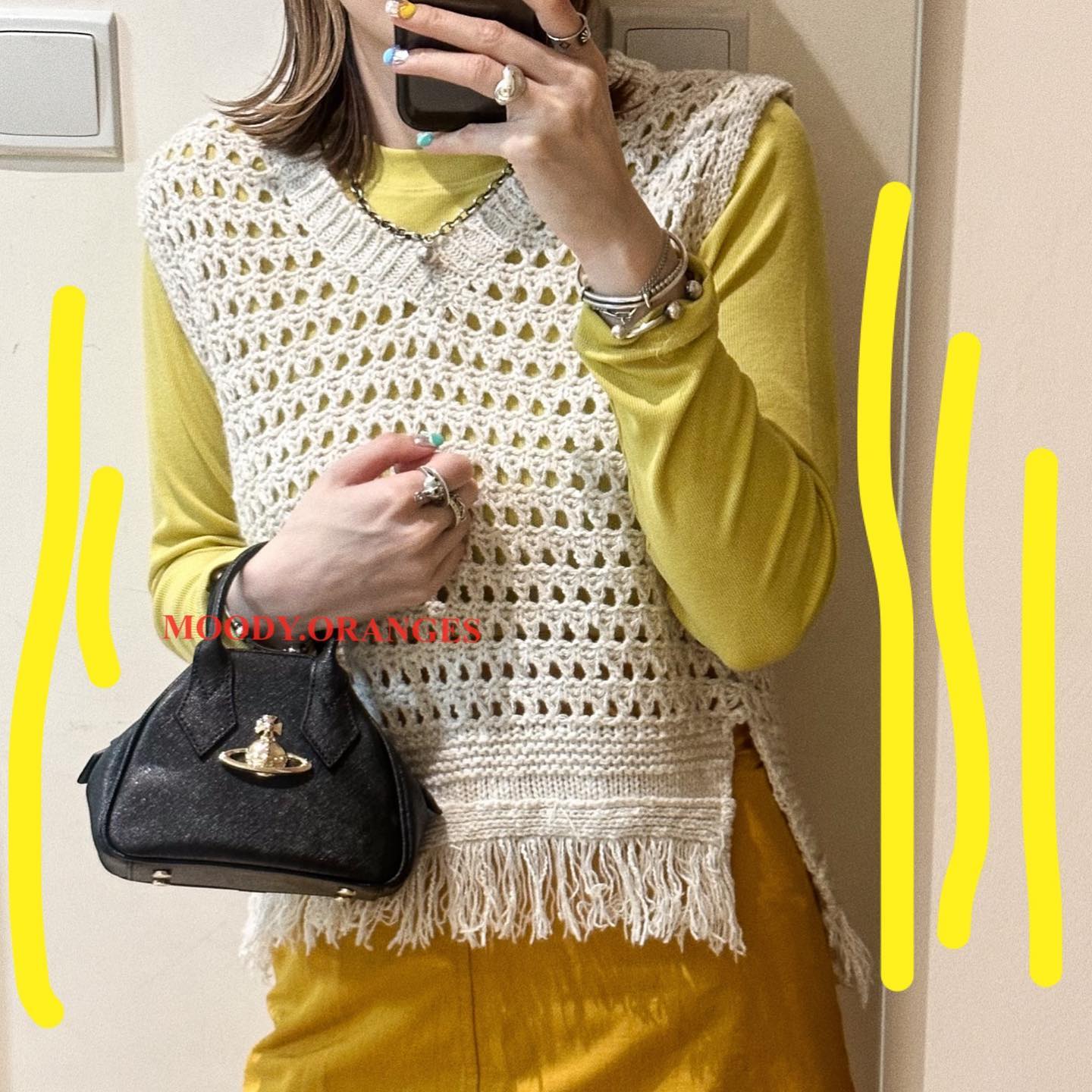 Vivienne Westwood B/G Saffiano Yasmine Bag - MOODY ORANGES