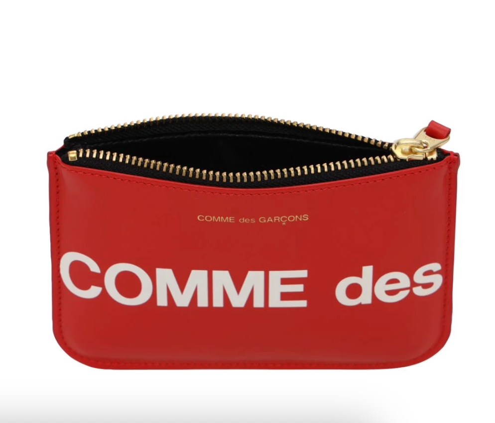 Comme des Garçons Wallet Red Huge logo leather wallet - MOODY ORANGES