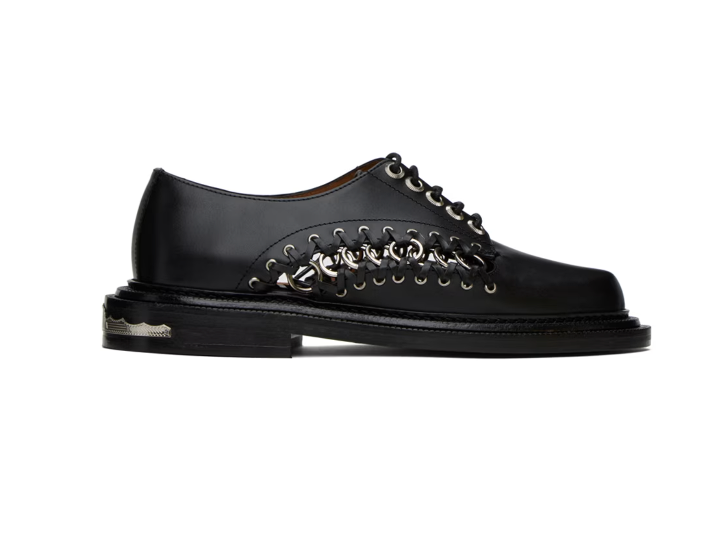 Toga Pulla Exclusive Black Derbys Shoes - MOODY ORANGES