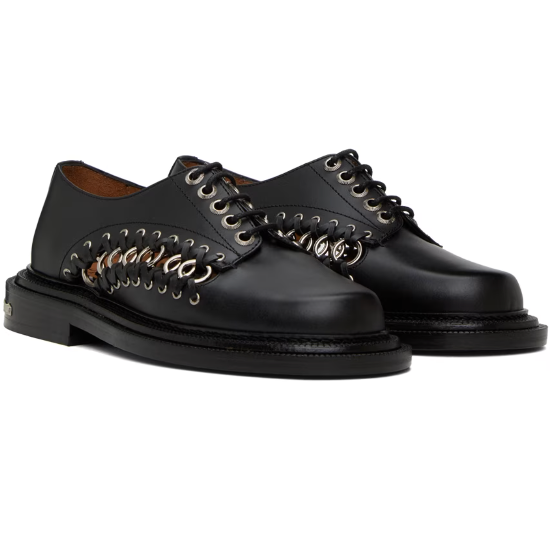 Toga Pulla Exclusive Black Derbys Shoes - MOODY ORANGES