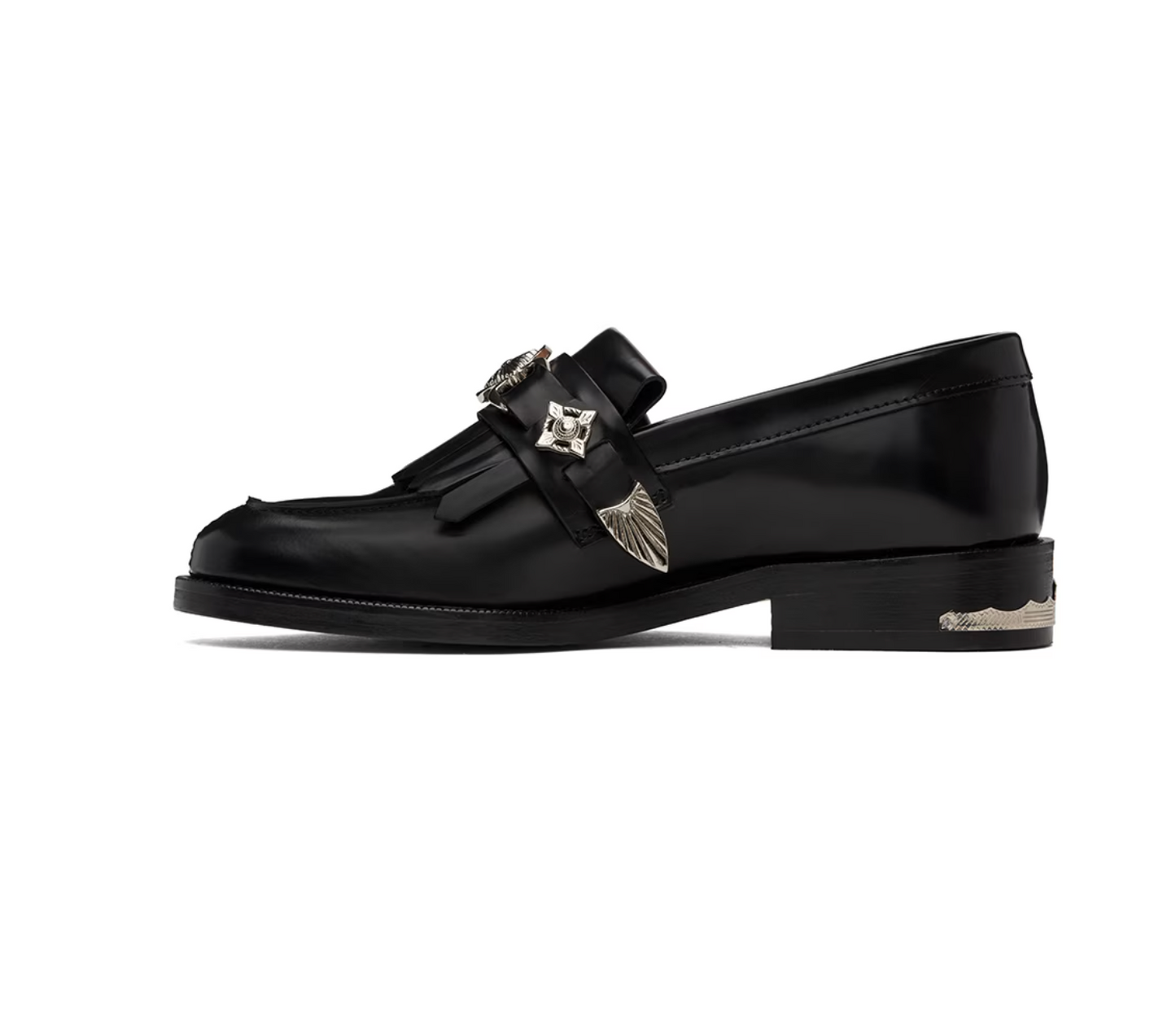 Toga Pulla Black Embellished Loafers - MOODY ORANGES