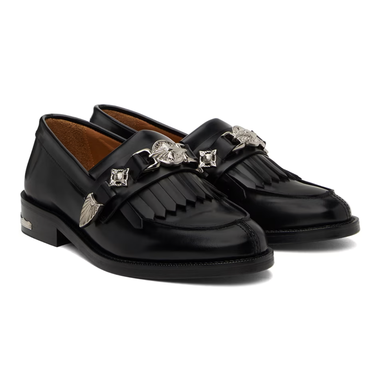 Toga Pulla Black Embellished Loafers - MOODY ORANGES
