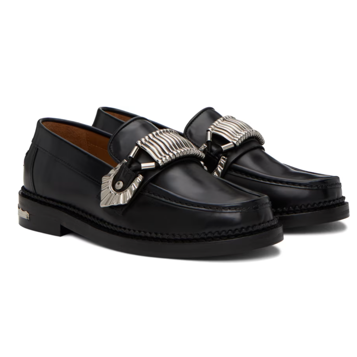Toga Pulla Exclusive Black Loafers - MOODY ORANGES