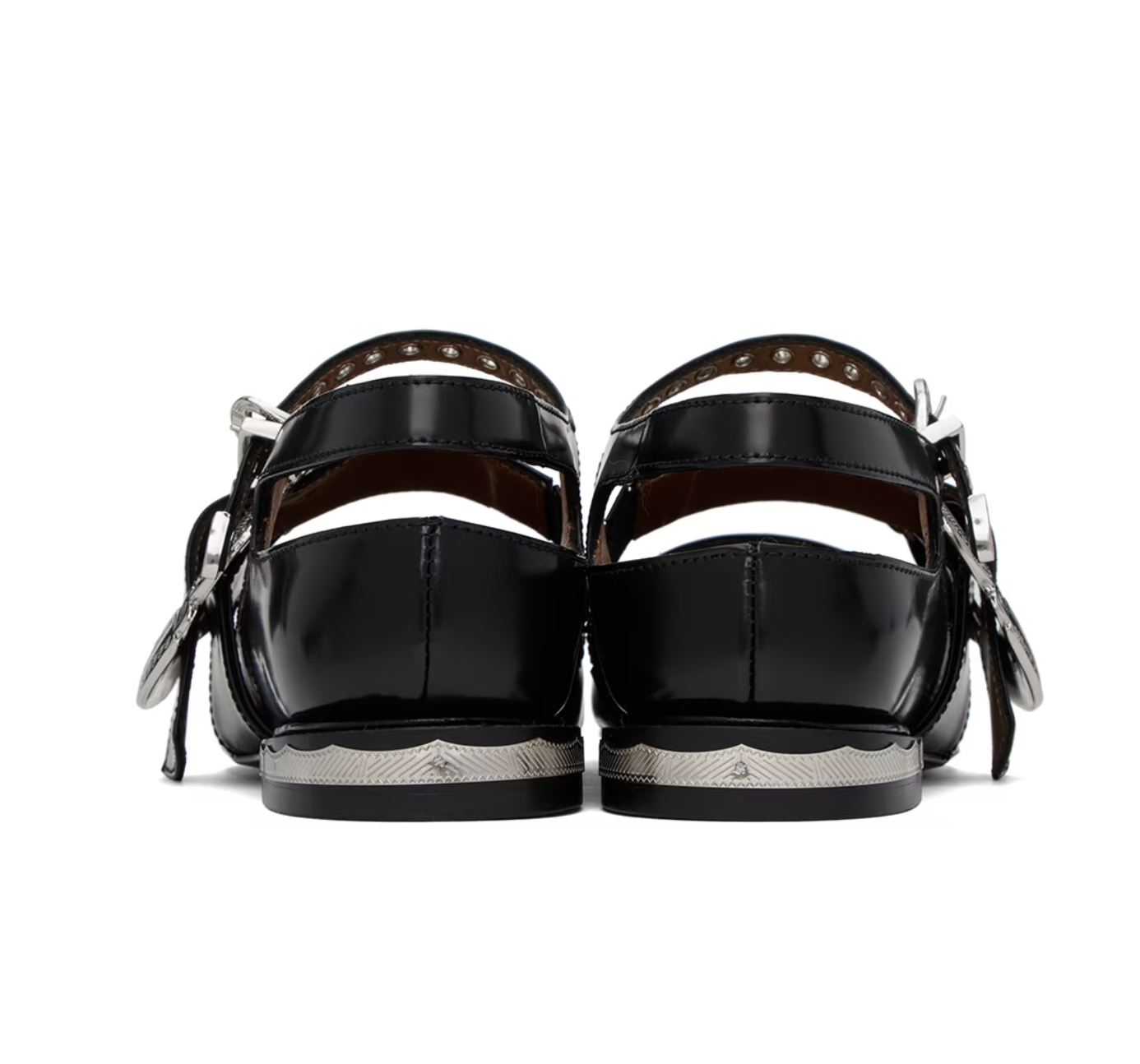 Toga Pulla Exclusive Black Ballerina Flats - MOODY ORANGES
