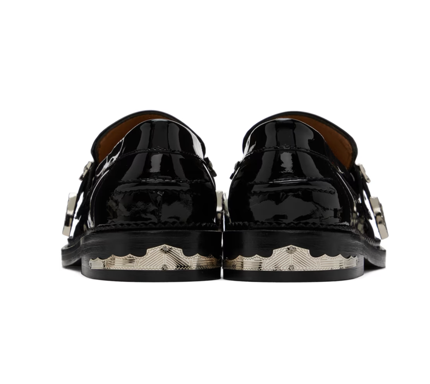 Toga Pulla Black Metal Loafers - MOODY ORANGES