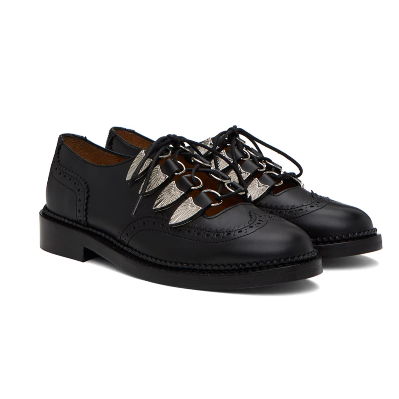 Toga Pulla Black Ghillie Oxfords - MOODY ORANGES