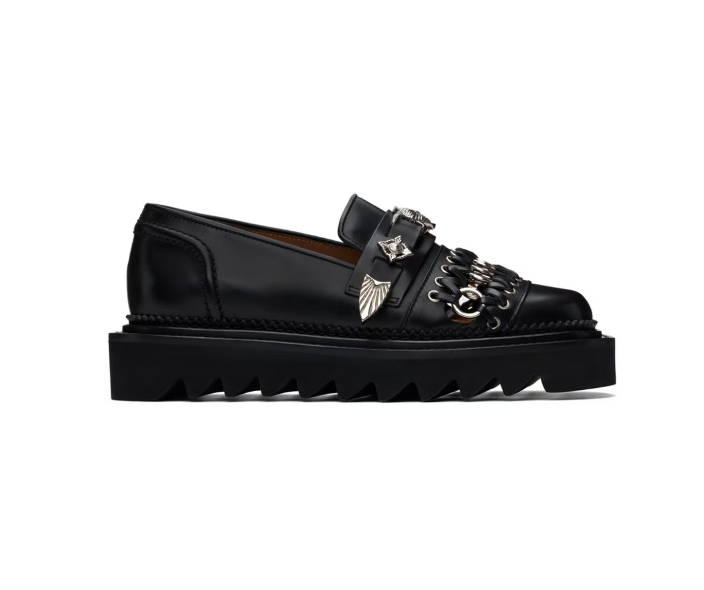 Toga Pulla Black Hardware Loafers - MOODY ORANGES