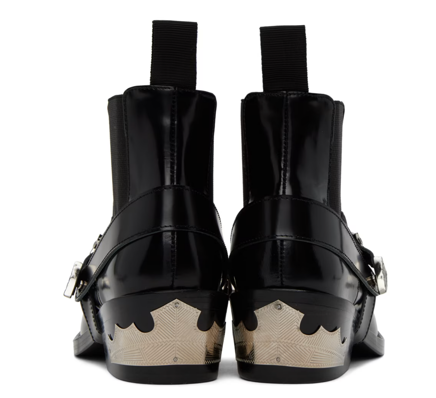 Toga Pulla Black Ankle Strap Chelsea Boots - MOODY ORANGES