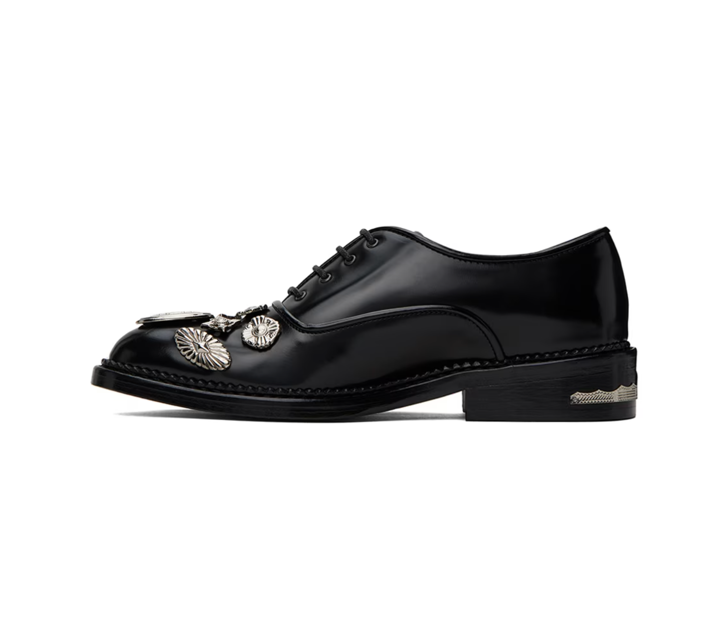 Toga Pulla Black Embellished Oxfords - MOODY ORANGES
