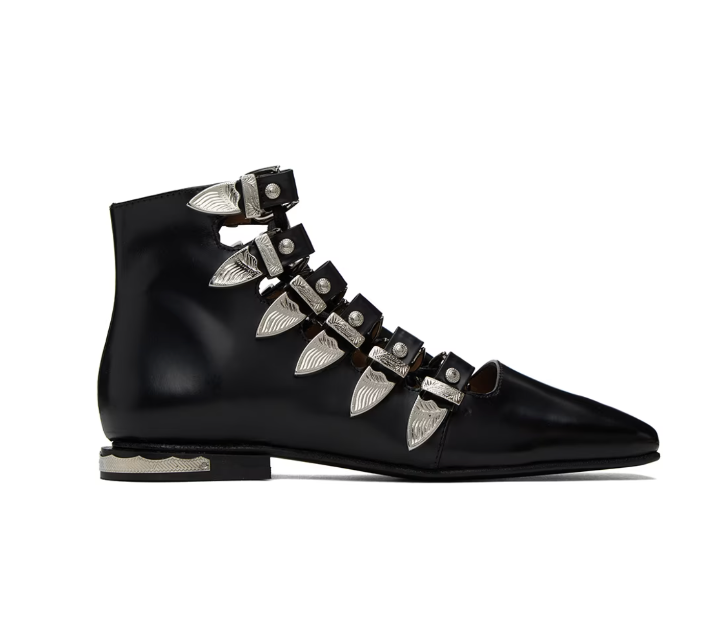Toga Pulla Black Buckle Boots - MOODY ORANGES
