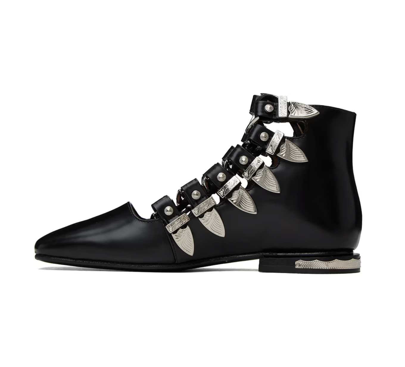 Toga Pulla Black Buckle Boots - MOODY ORANGES