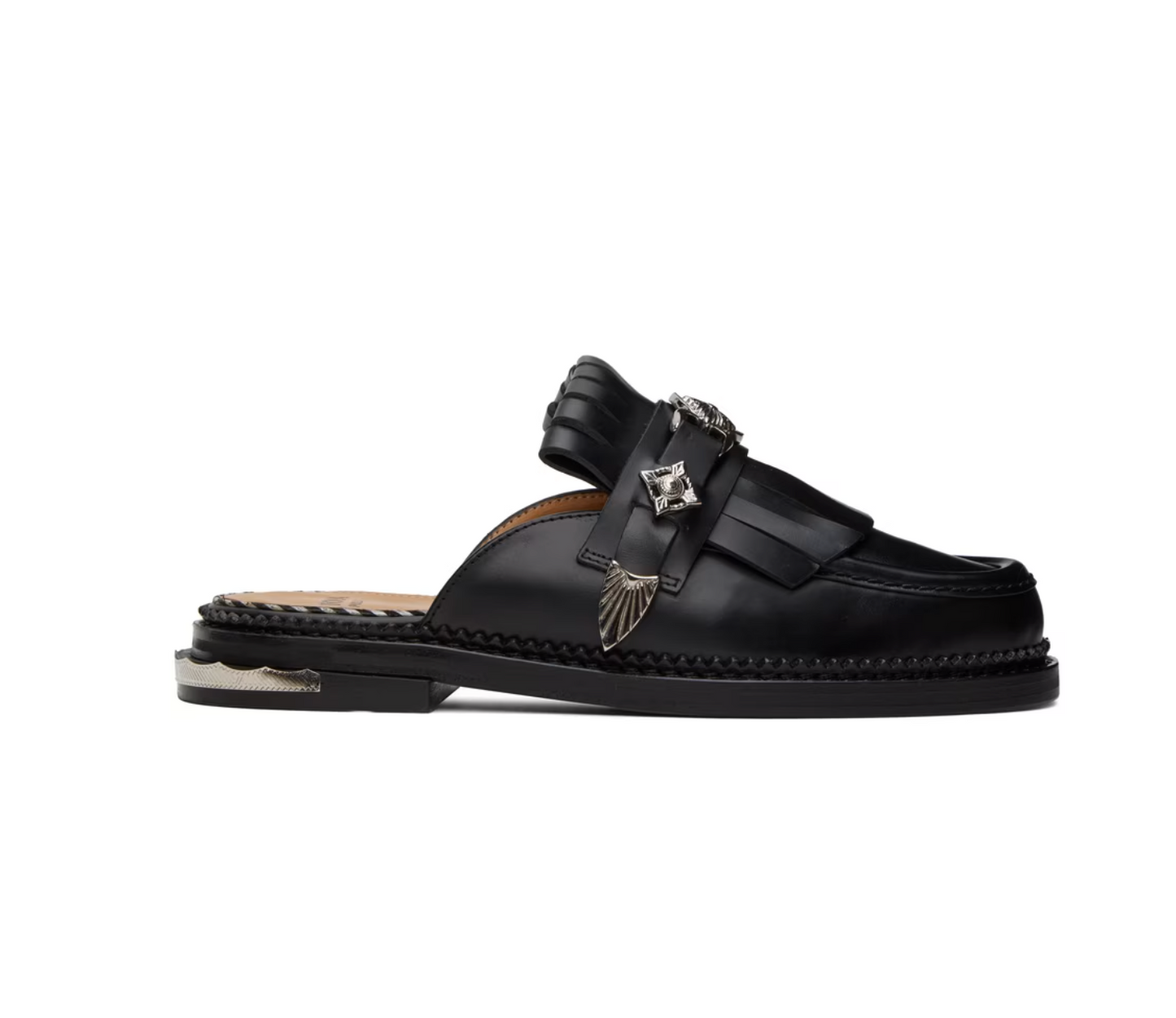 Toga Pulla Black Hard Loafers - MOODY ORANGES
