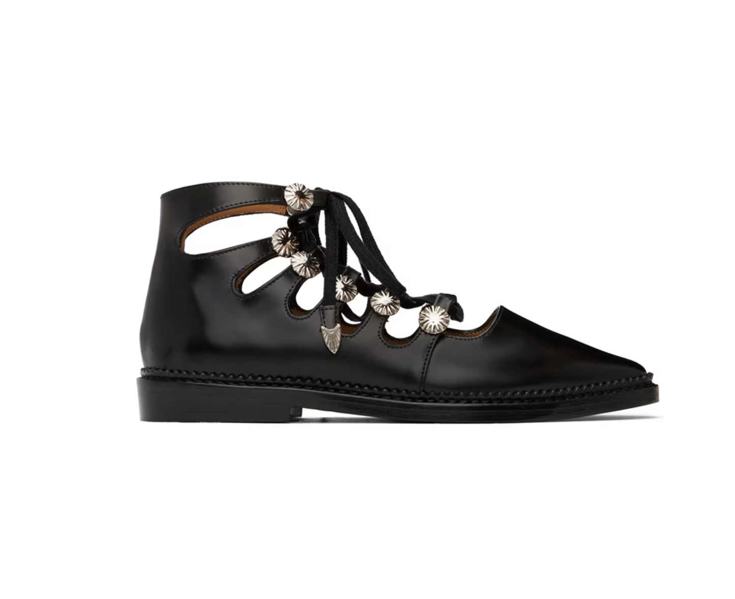 Toga Pulla Black Lace-Up Oxfords - MOODY ORANGES
