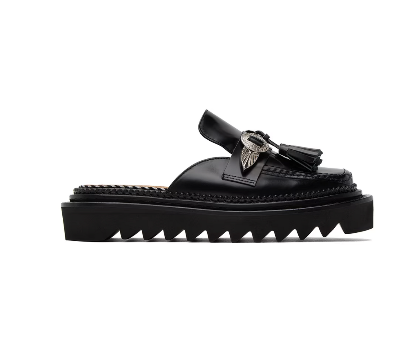 Toga Pulla Black Tassel Loafers - MOODY ORANGES