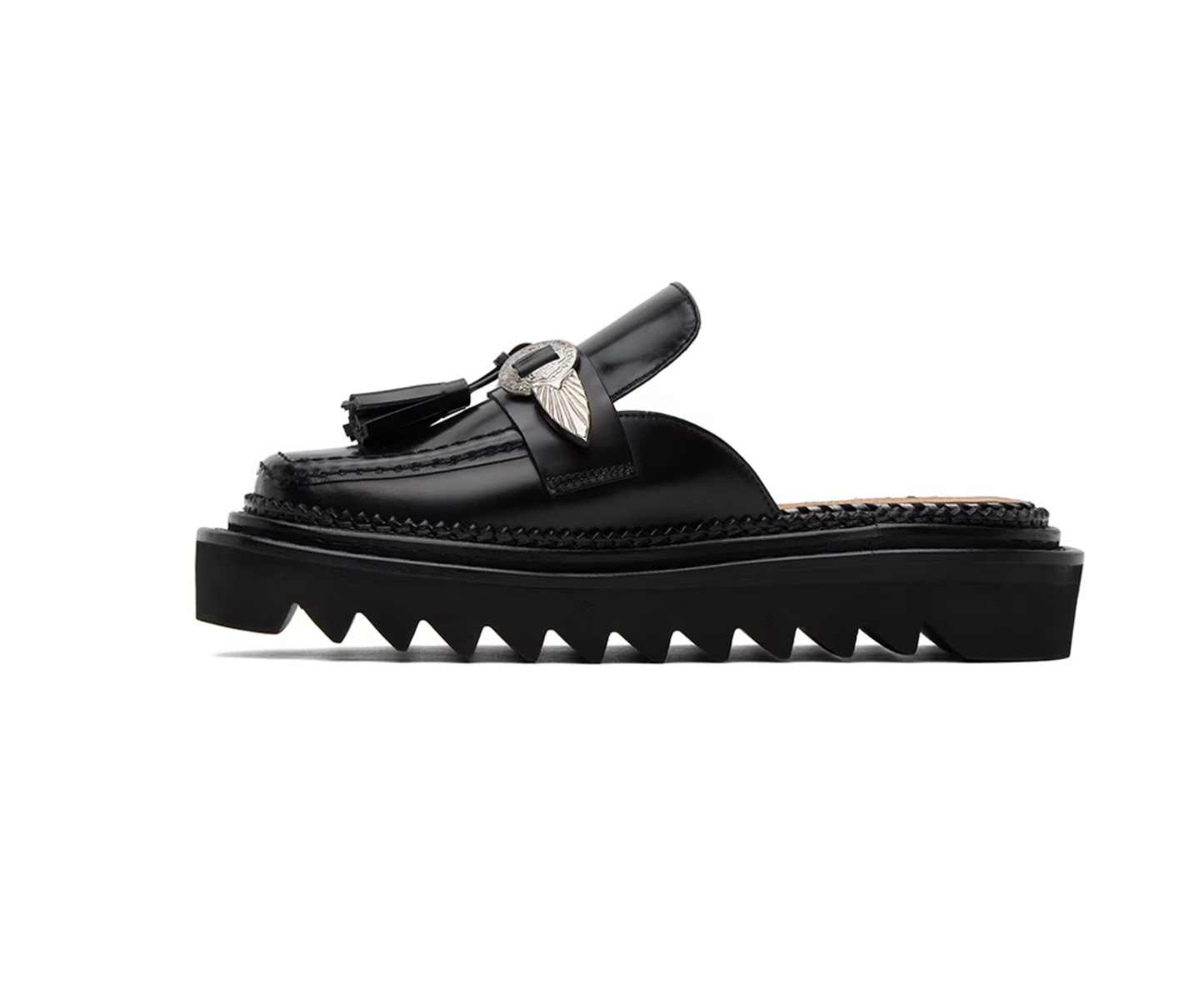 Toga Pulla Black Tassel Loafers - MOODY ORANGES