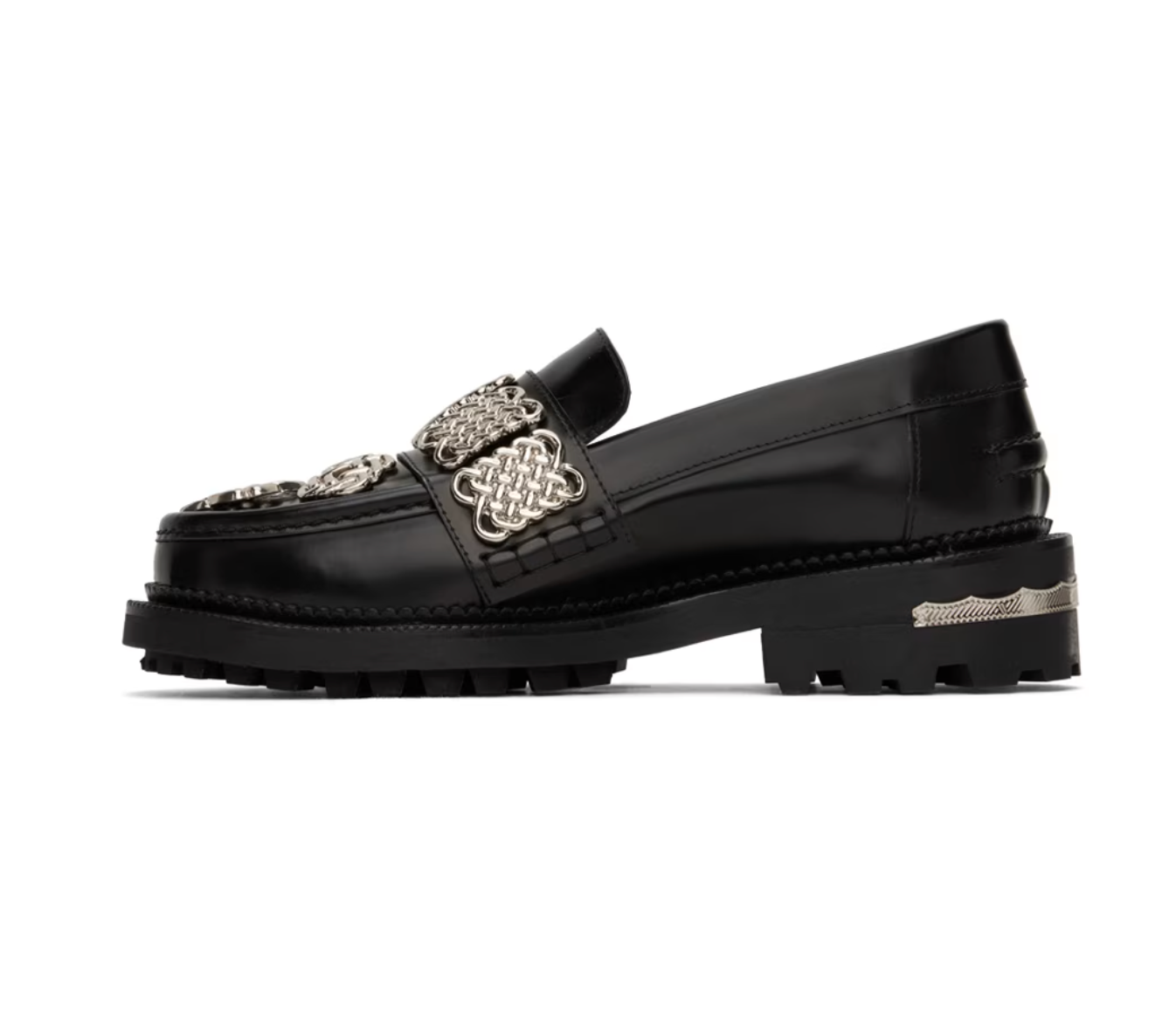 Toga Pulla Exclusive Black Embellished Loafers - MOODY ORANGES