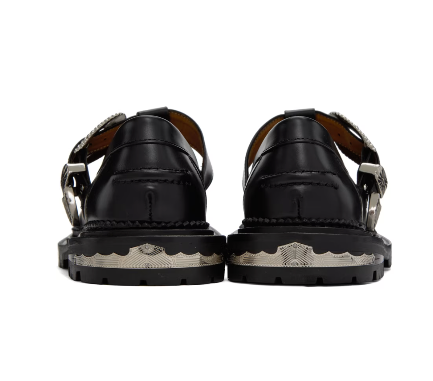 Toga Pulla Black Buckle Loafers - MOODY ORANGES