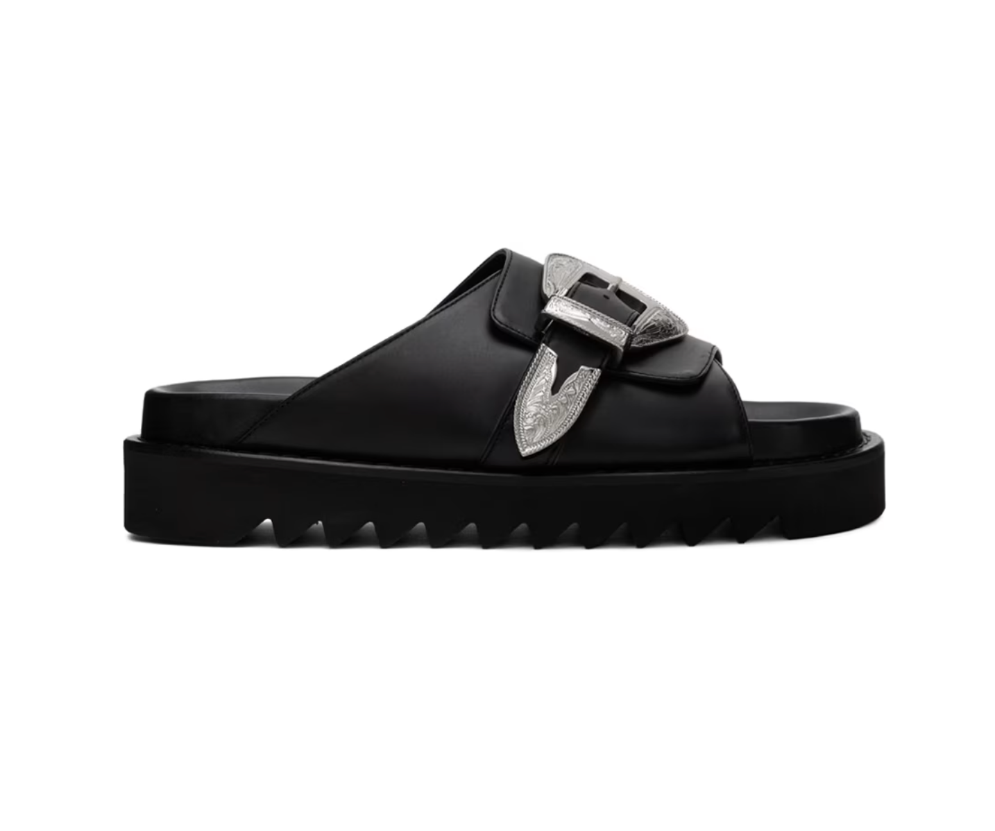Toga Pulla Black Pin-Buckle Sandals - MOODY ORANGES