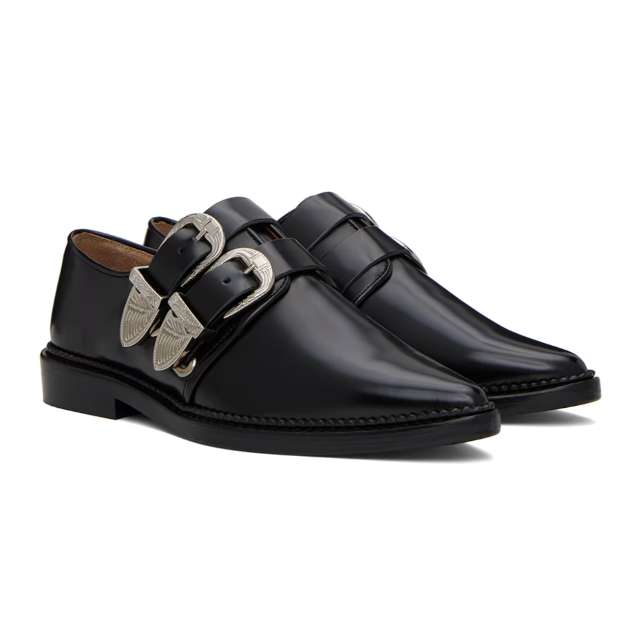 Toga Pulla Exclusive Black Derbys Shoes - MOODY ORANGES
