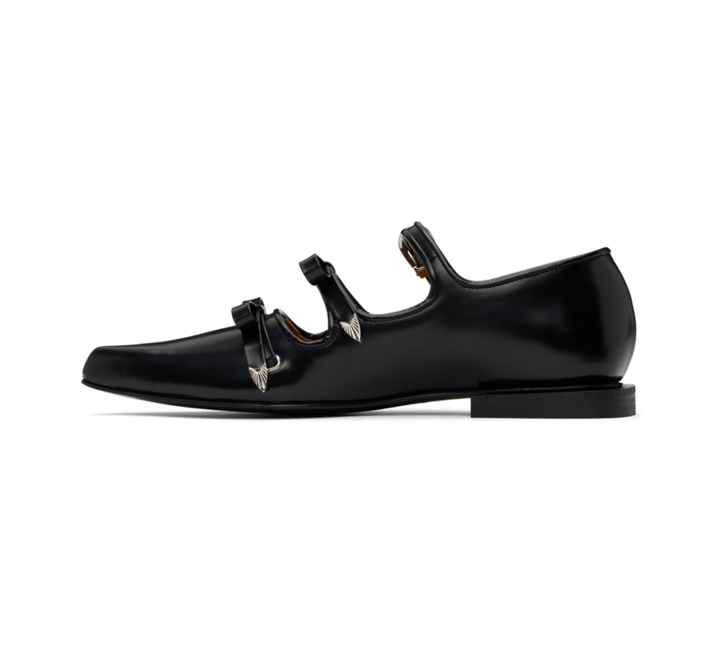 Toga Pulla Black Polido Ballerina Flats - MOODY ORANGES