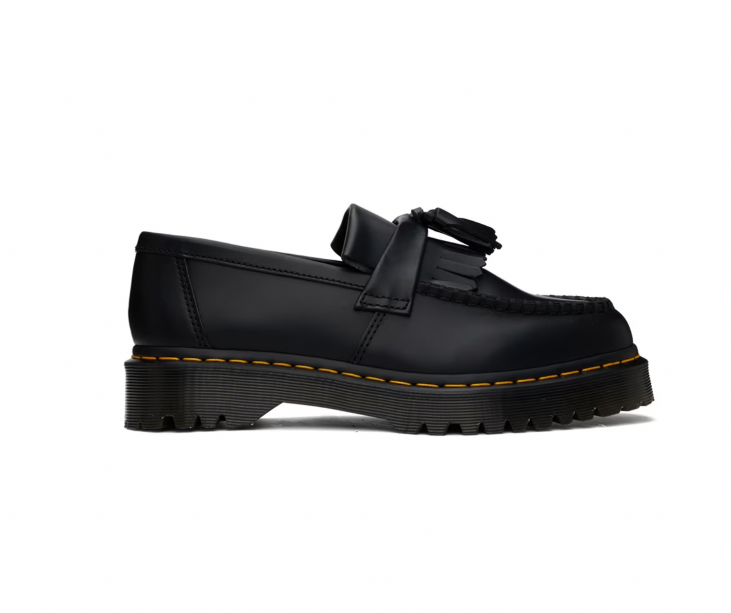 Dr. Martens Black Adrian Bex Smooth Leather Tassel Loafers - MOODY ORANGES