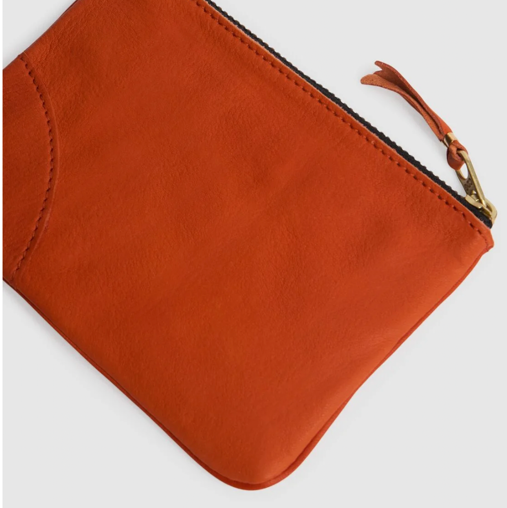 Comme des Garçons Wallet Burnt Orange Washed zip wallet