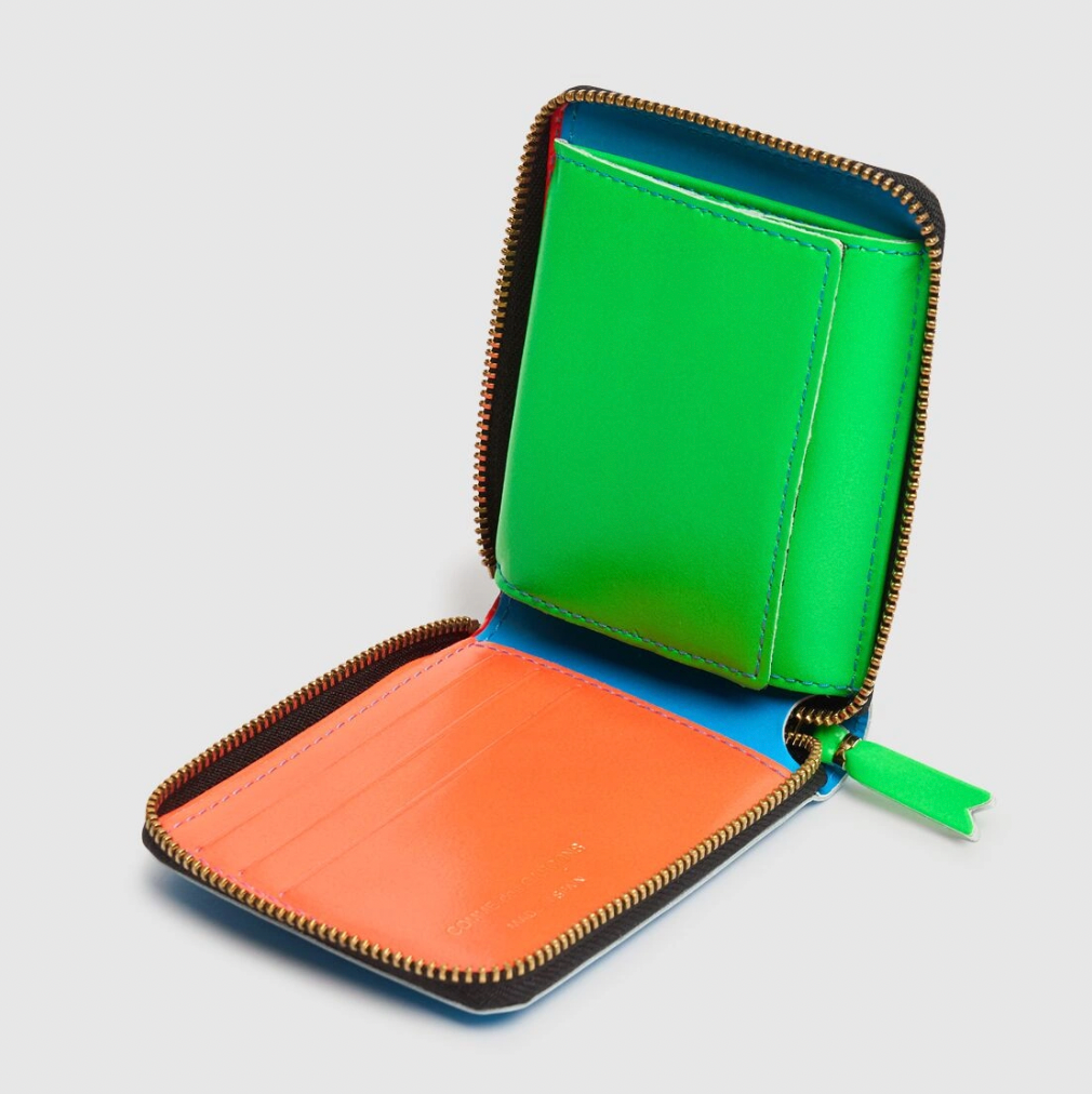 Comme des Garçons Wallet Super fluo leather zip-around wallet