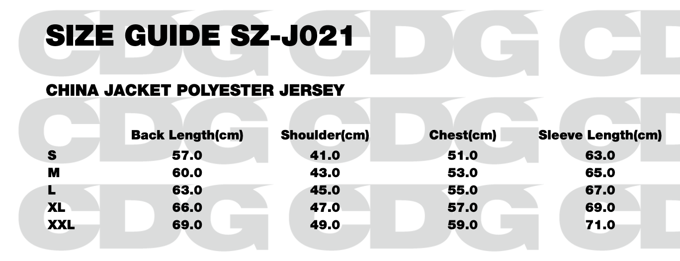 CHINA JACKET POLYESTER JERSEY