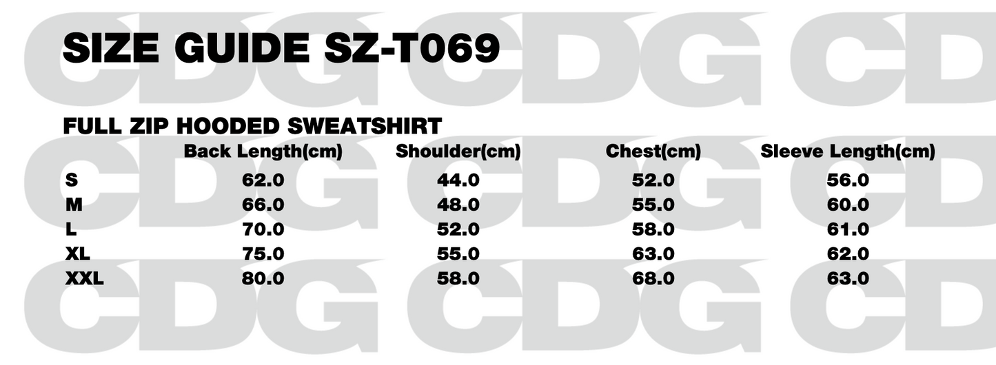 FULL ZIP HOODED SWEATSHIRT