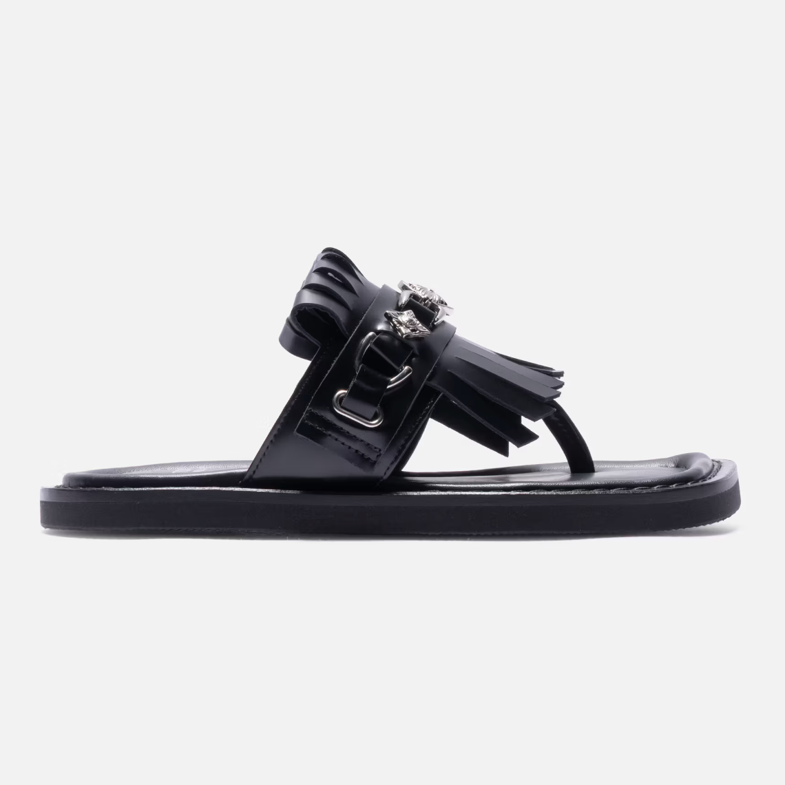 Toga Pulla Studded Black Leather Slippers