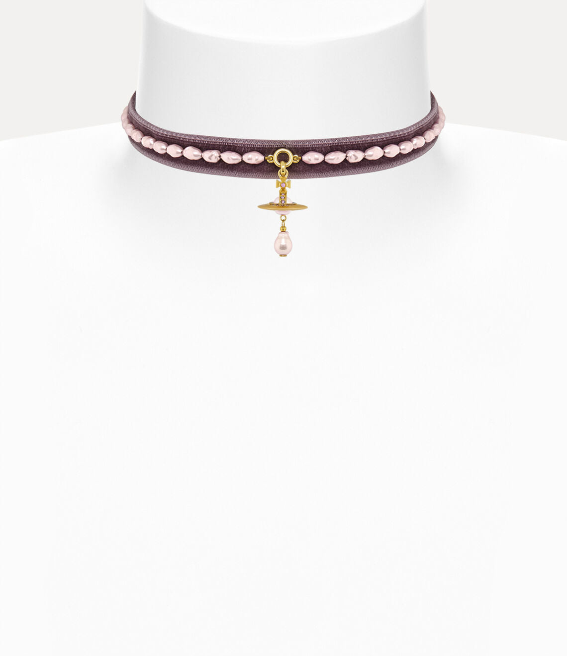 Vivienne Westwood Aleksa Velvet Pearl Choker - MOODY ORANGES