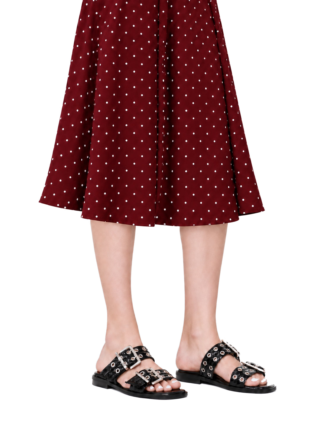 Ganni Feminine Buckle Two-Strap Sandals