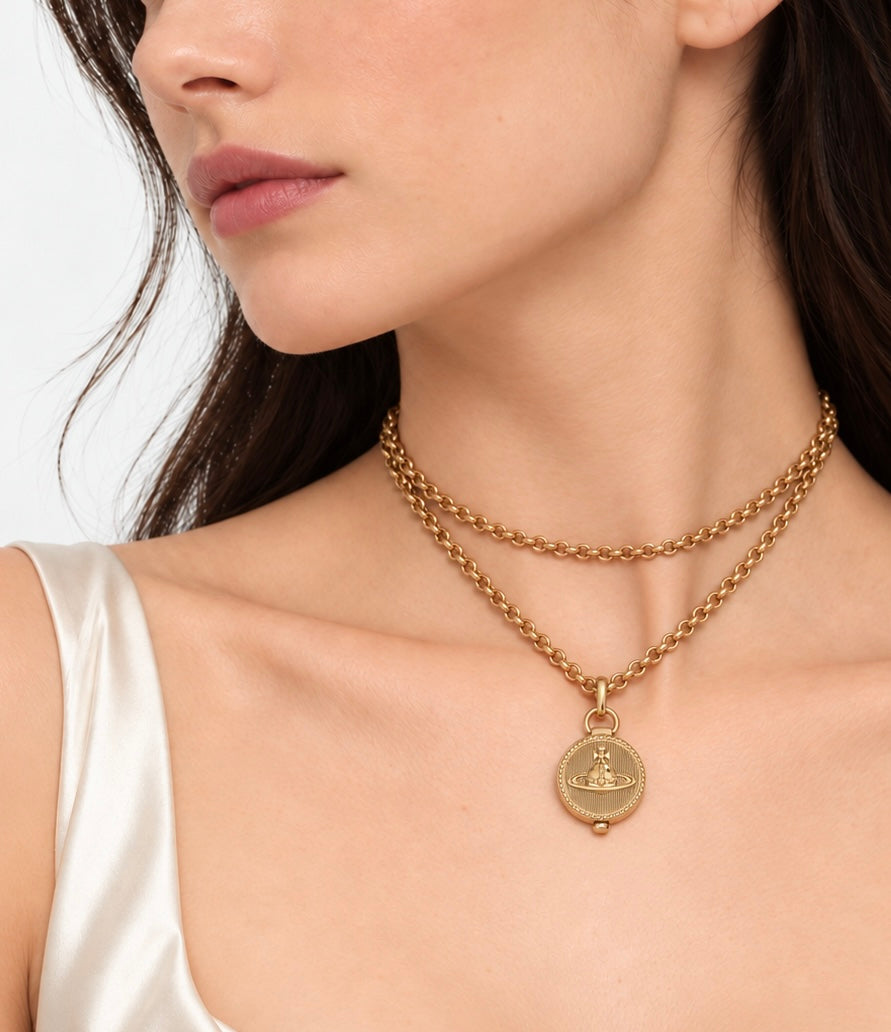 Vivienne Westwood Orb Button Pendant Watch Necklace - MOODY ORANGES