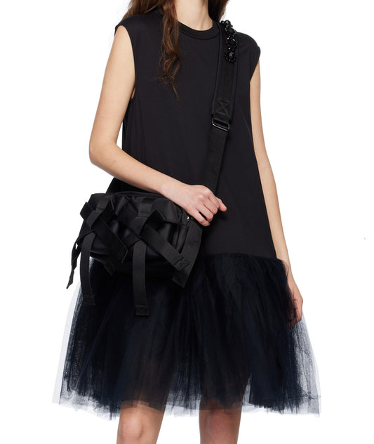 Simone Rocha Black Crystal-Beaded Crossbody Bag