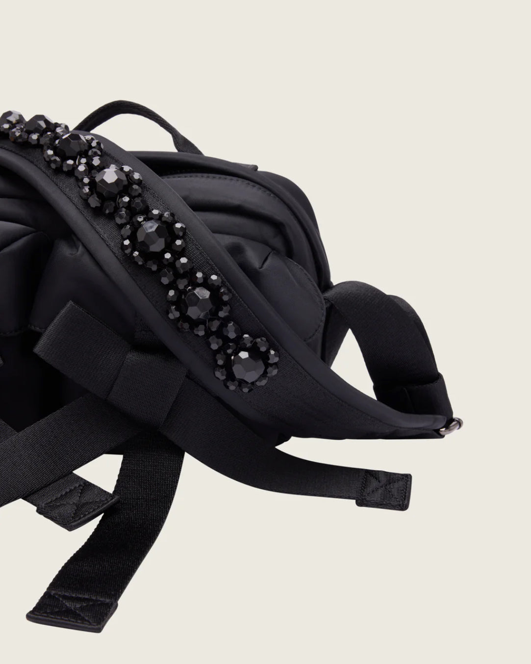 Simone Rocha Black Crystal-Beaded Crossbody Bag