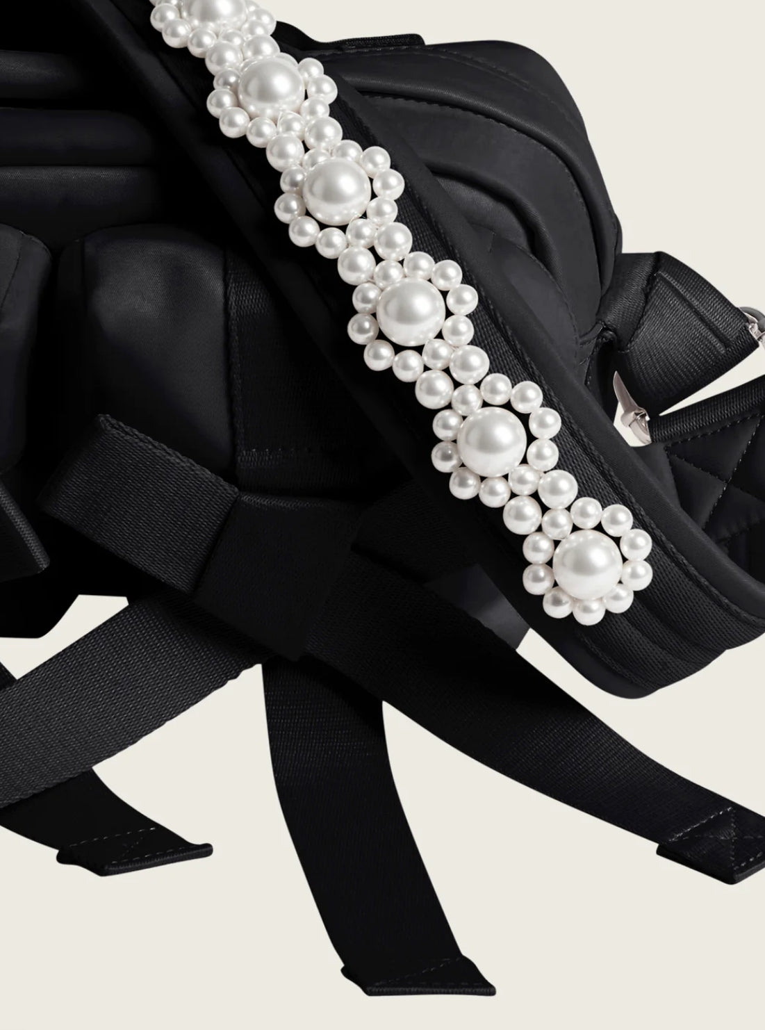 Simone Rocha Black Beaded Classic Bow Bag