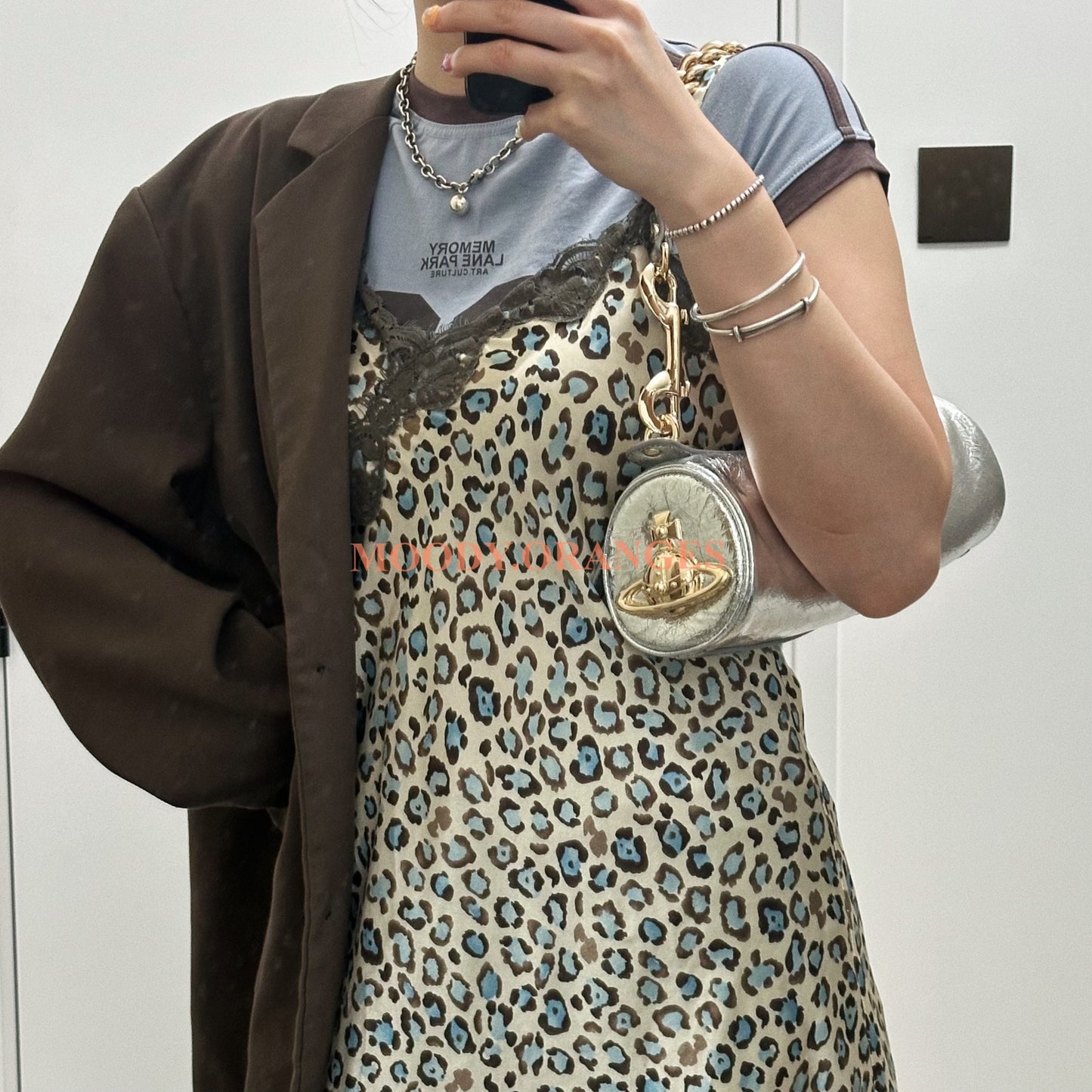 Vivienne Westwood Silver Cindy Cylinder Bag