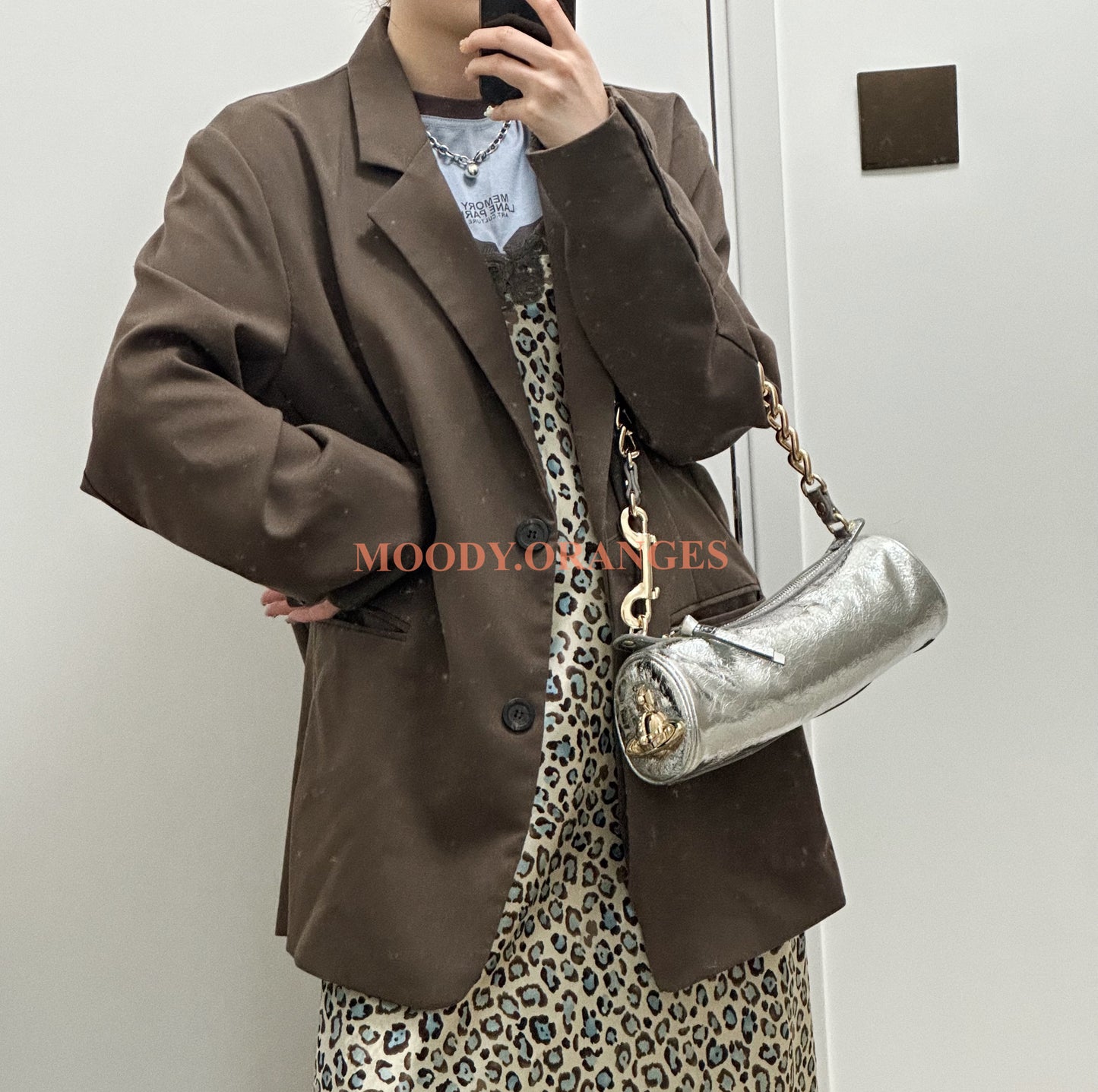 Vivienne Westwood Silver Cindy Cylinder Bag