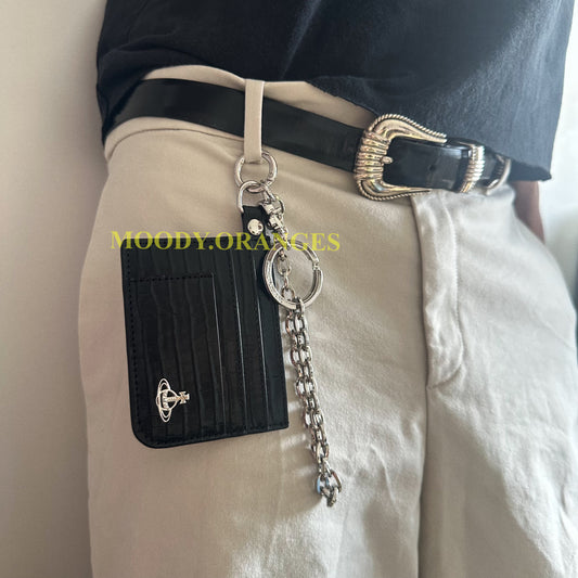 Vivienne Westwood Black Crocs Orb Cardholder