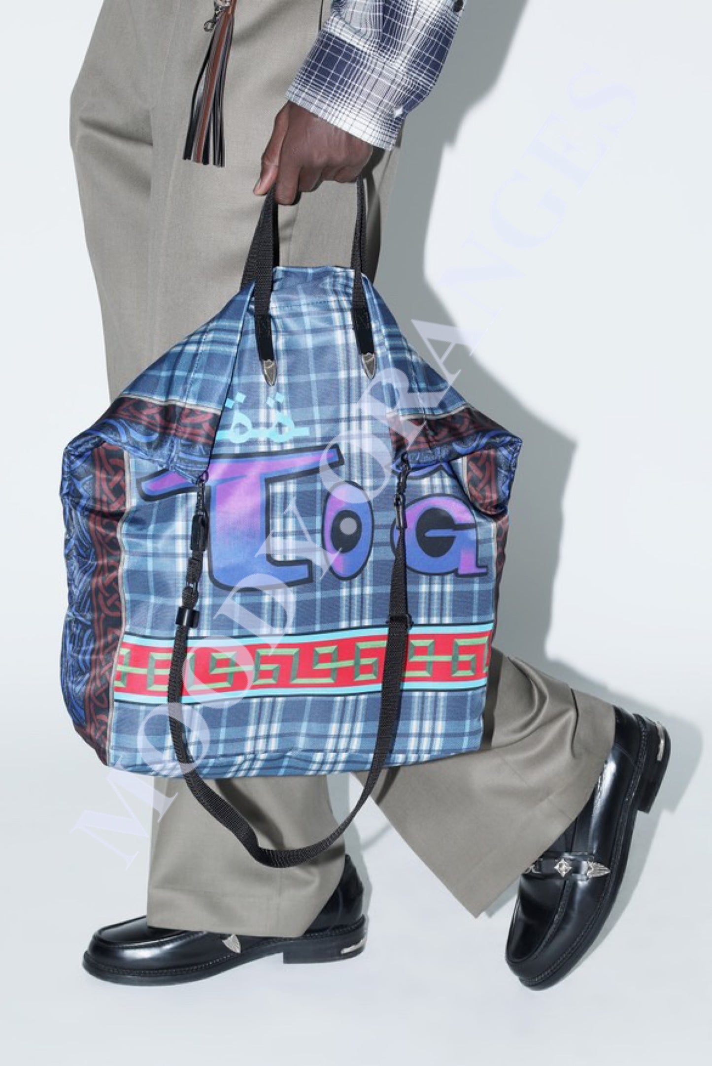 TOGA TOO Check Logo Tote Bag