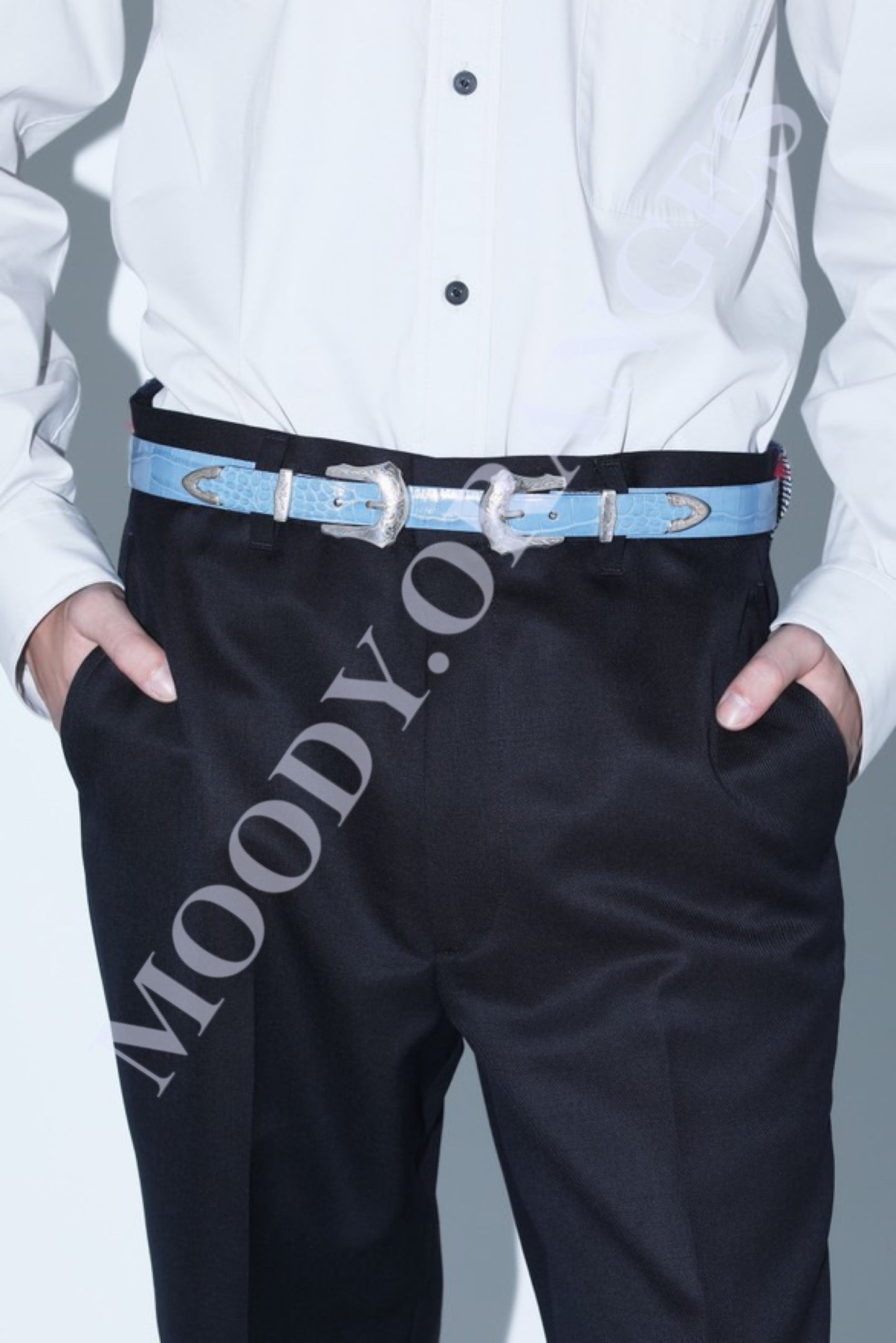 TOGA TOO Blue Crocs Double Buckle Belt