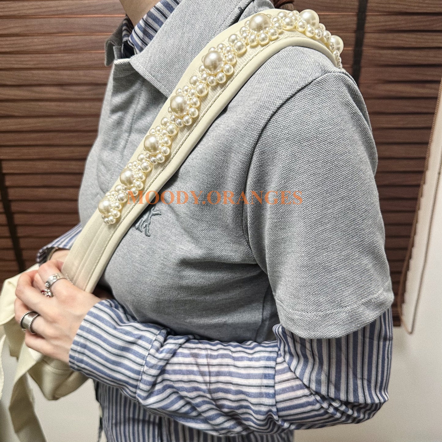 Simone Rocha Beaded White Utility Crossbody Bag