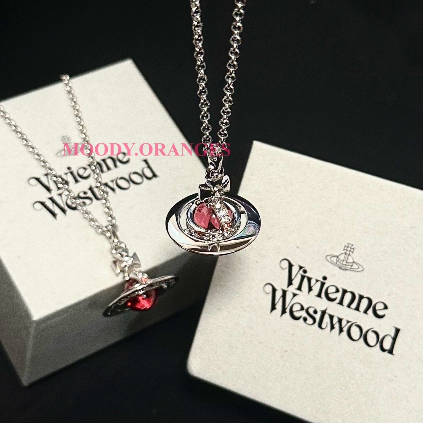Vivienne Westwood Red Tiny Orb Necklace