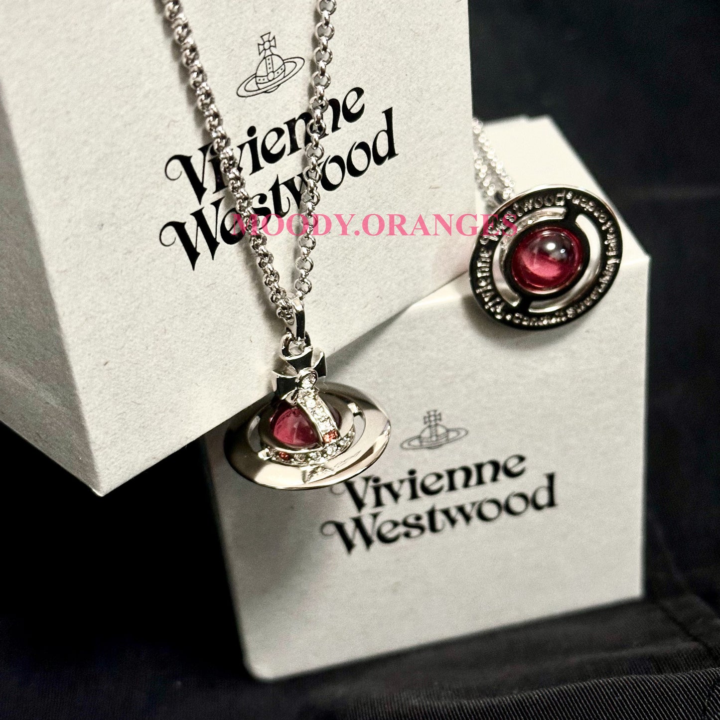 Vivienne Westwood Red Tiny Orb Necklace