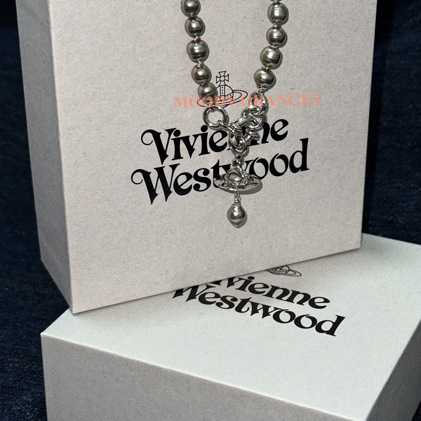 Vivienne Westwood Gunmetal Aleksa Orb-pendant Necklace