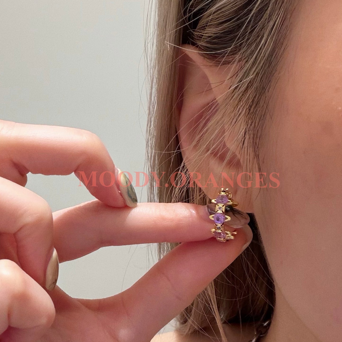 Vivienne Westwood Gold Purple Warwick Earrings - MOODY ORANGES