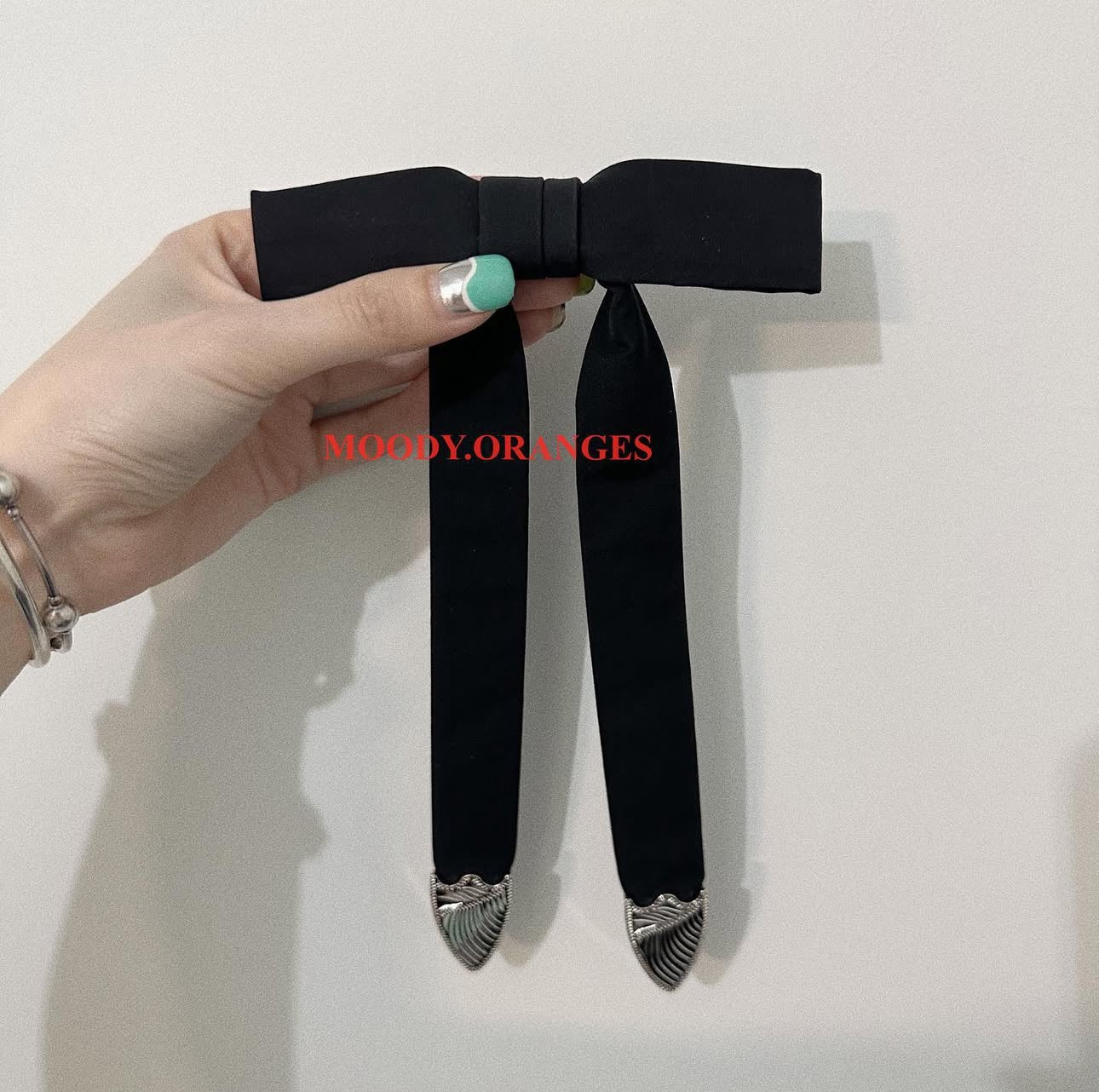 TOGA TOO Black Metal Ribbon Tie
